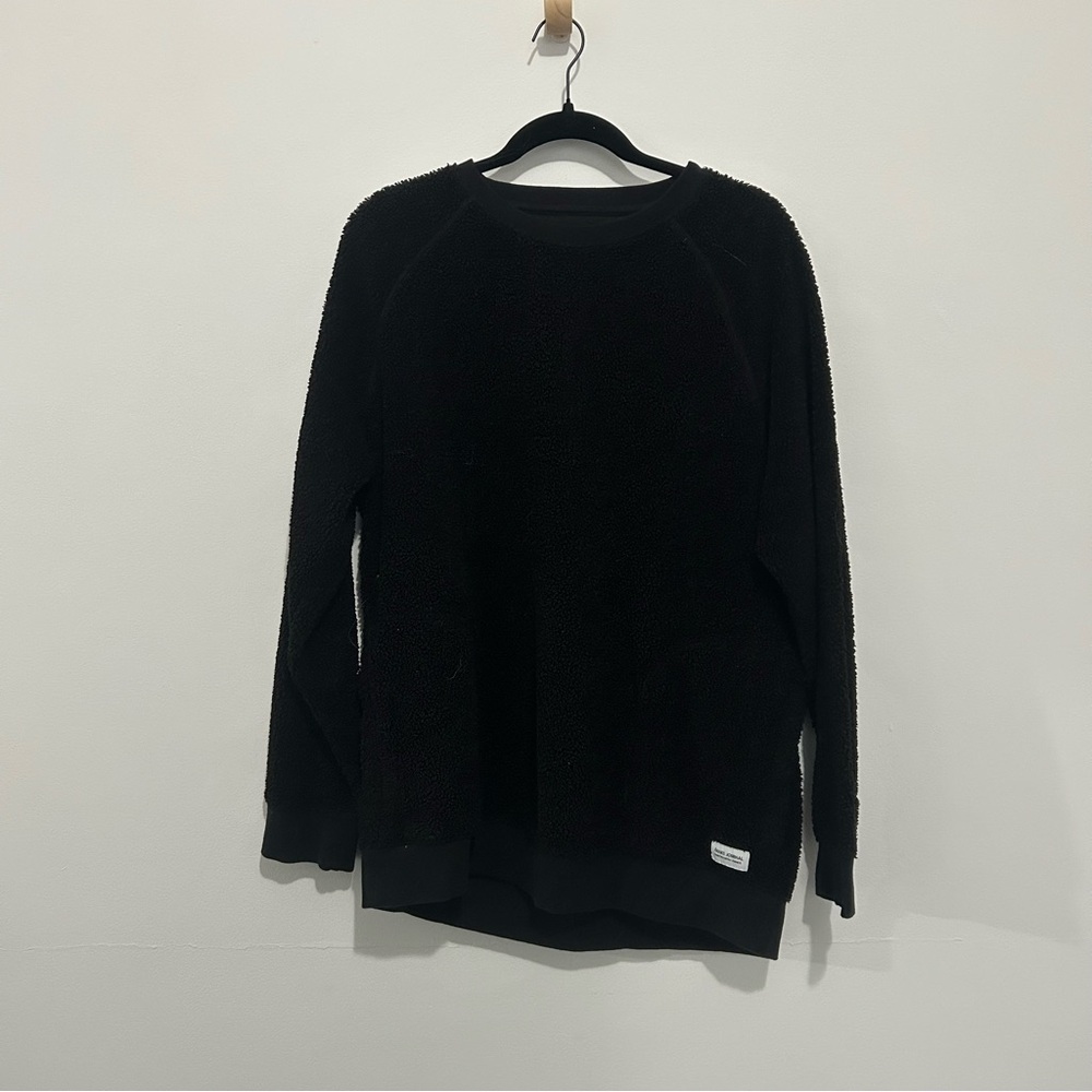 Men’s Banks Journal Black Sherpa Crewneck Sweatshirt Size L